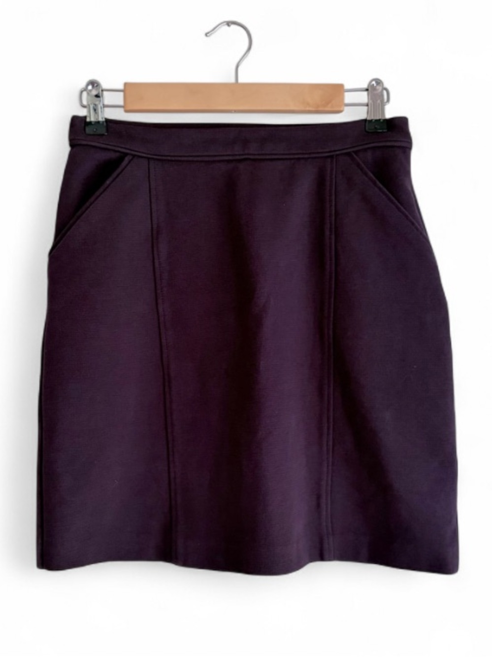 Boden Dark Purple Cotton Pencil Mini Skirt Size 4